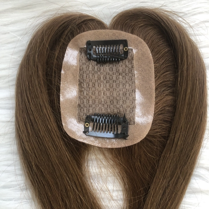  6*9cm silk human hair topper virgin brazilian hair for women #4 color brown YR0058